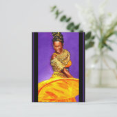 レディーインイエロードレス2004水彩 ポストカード (スタンド正面)