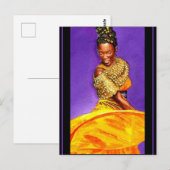 レディーインイエロードレス2004水彩 ポストカード (正面/裏面)