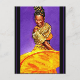 レディーインイエロードレス2004水彩 ポストカード