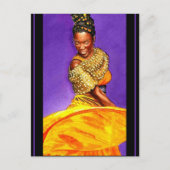 レディーインイエロードレス2004水彩 ポストカード (正面)