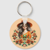 レディーインオレンジダービーハット – オレンジフローラ キーホルダー (裏面)