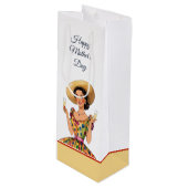 レディーインカラフルファットドレスと帽子抱き枕 ワインギフトバッグ (正面アングル)