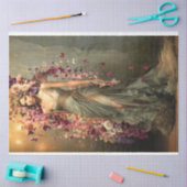 レディーイングリーン、ポートレート&鮮やかフローラアート 薄葉紙 (クラフト)