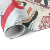 レディーインザ鏡,アールデコ美しいファッション ラッピングペーパー (ロールコーナー)