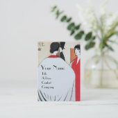 レディーインザ鏡,アールデコ美しいファッション 名刺 (スタンド正面)