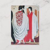 レディーインザ鏡,アールデコ美しいファッション 名刺 (裏面)