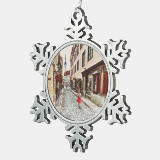 レディーインタリンエストニア スノーフレークピューターオーナメント (右)