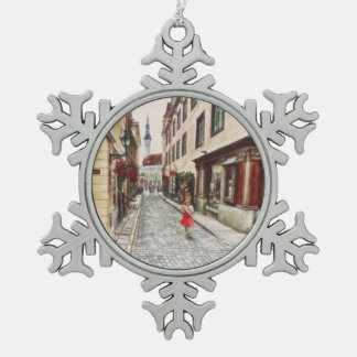 レディーインタリンエストニア スノーフレークピューターオーナメント