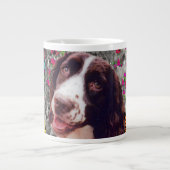 レディーインバタフライ – ブリタニースパニエル犬ドッグ ジャンボコーヒーマグカップ (正面)