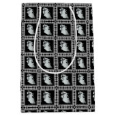 レディーインホワイト幽霊ハロウィーン ミディアムペーパーバッグ (正面)