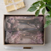 レディーインホワイト薄紫さくらんぼ花ズポートレートアート 薄葉紙 (ギフト)