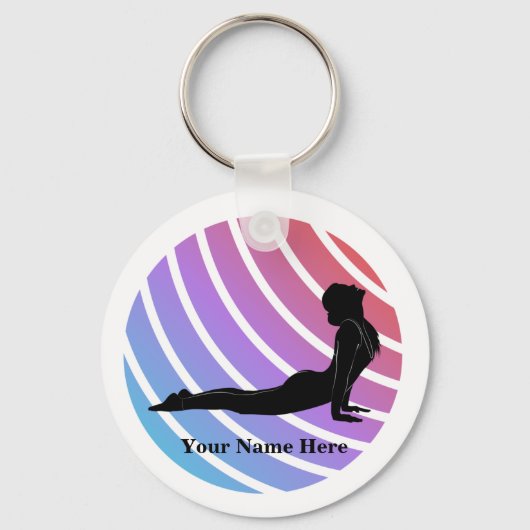 レディーインヨガポーズキーチェーン キーホルダー (正面)