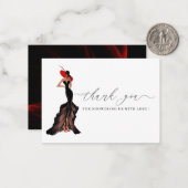 レディーインレッドお礼ノートカード ノートカード (正面/裏面インサイチュ)