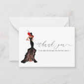 レディーインレッドお礼ノートカード ノートカード (正面)