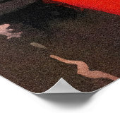 レディーインレッドドレスヴィンテージパルプカバーアート ポスター (角)