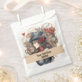 レディーインレッドバレンタインキススチームパンクウォーターカラー フェイバーバッグ