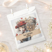 レディーインレッドバレンタインキススチームパンクウォーターカラー フェイバーバッグ (クリップ留めされた状態)