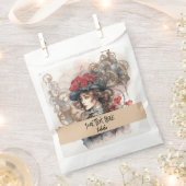 レディーインレッドバレンタインキススチームパンクウォーターカラー フェイバーバッグ (クリップ留めされた状態)