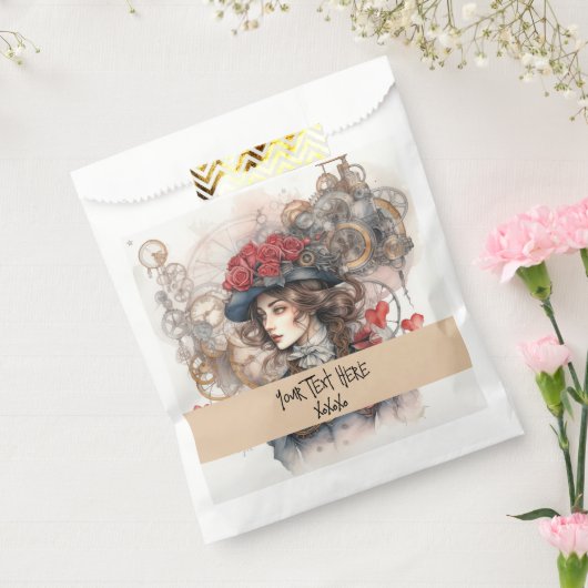 レディーインレッドバレンタインキススチームパンクウォーターカラー フェイバーバッグ (封をした状態)