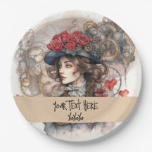 レディーインレッドバレンタインキススチームパンクウォーターカラー