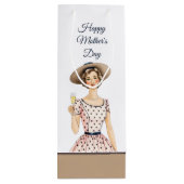 レディーインヴィンテージドレスとブラウンハット抱き枕 ワインギフトバッグ (裏面)