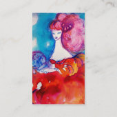 レディーイン赤,美しい,サロン,スパ,メイクアップアーティスト 名刺 (裏面)