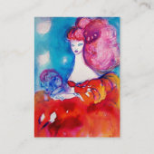 レディーイン赤，美しい,サロン,スパ，メイクアップアーティスト 名刺 (裏面)