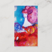 レディーイン赤，美しい,サロン,スパ，メイクアップアーティスト 名刺 (裏面)