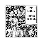 レディーウィズライオン蔵書票 セルフインキングスタンプ (デザイン)