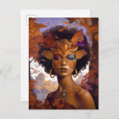 レディーウェア・マスク・ブラック・ファンタジー・アート ポストカード (正面/裏面)