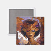 レディーウェア・マスク・ブラック・ファンタジー・アート マグネット (正面/裏面)