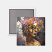 レディーウェア・マスク・ブラック・ファンタジー・アート マグネット (正面/裏面)