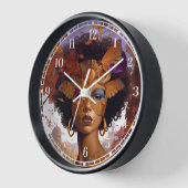 レディーウェア・マスク・ブラック・ファンタジー・アート 壁時計 (傾斜)