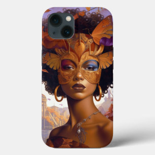 レディーウェア・マスク・ブラック・ファンタジー・アート iPhone 13ケース