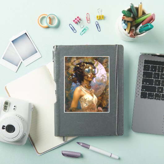 レディーウェージングルブラックファンタジーSci-Fi シール (iPadカバー)