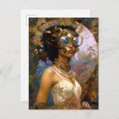 レディーウェージングルブラックファンタジーSci-Fi ポストカード (正面/裏面)