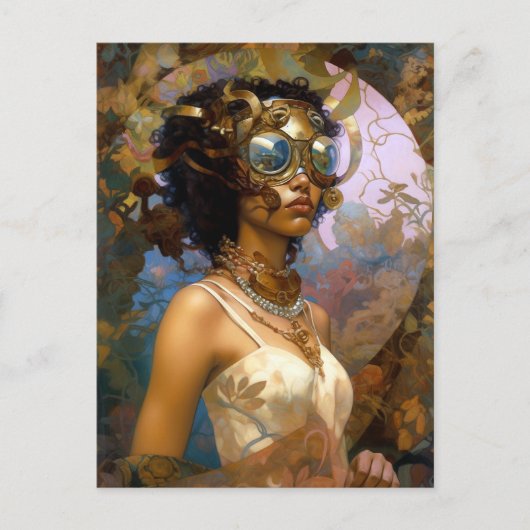 レディーウェージングルブラックファンタジーSci-Fi ポストカード (正面)