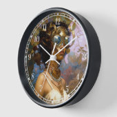 レディーウェージングルブラックファンタジーSci-Fi 壁時計 (傾斜)