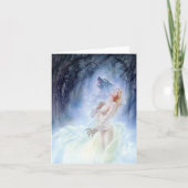 レディーウルフファンタジーアートグリーティングカード | 魅力的な カード (正面)