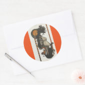 レディーエニグマ女神スチームパンクスタイルラウンドスティッカー ラウンドシール (封筒)