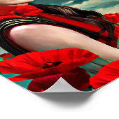 レディーオブザポピー花ファンタジーオリジナルアート ポスター (角)