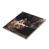 レディーオブシャロオンボートウォーターハウスアートタイル タイル (側面)