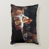 レディーオブシャロオンボートJ.W.ウォーターハウスファインアート アクセントクッション (正面(垂直))