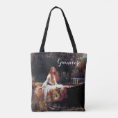 レディーオブシャロオンボートJ.W.ウォーターハウスファインアート トートバッグ (裏面)