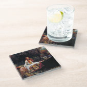 レディーオブシャロオンボートJWウォーターハウスファインアート ガラスコースター (アングル)