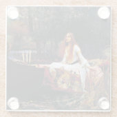 レディーオブシャロオンボートJWウォーターハウスファインアート ガラスコースター (裏面)