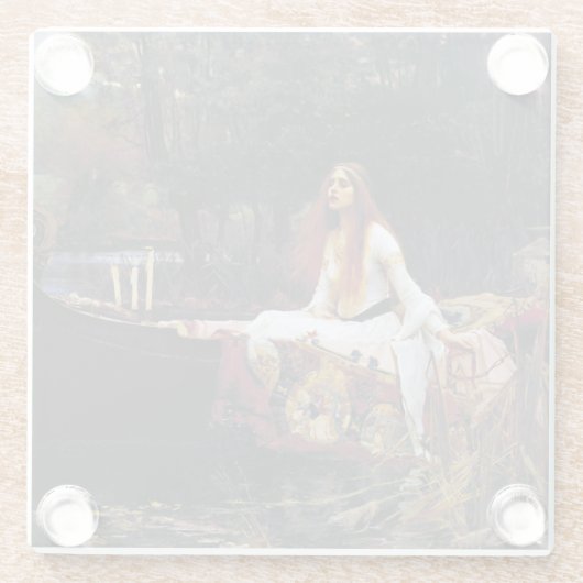 レディーオブシャロオンボートJWウォーターハウスファインアート ガラスコースター (裏面)