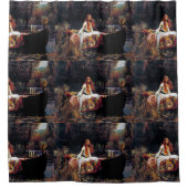 レディーオブシャロオンボートJWウォーターハウスファインアート シャワーカーテン (正面)