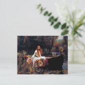 レディーオブシャロオンボートJWウォーターハウスファインアート ポストカード (スタンド正面)