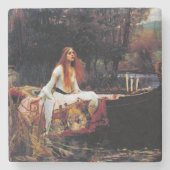 レディーオブシャロットボートウォーターハウスアートストーンコースター ストーンコースター (正面)